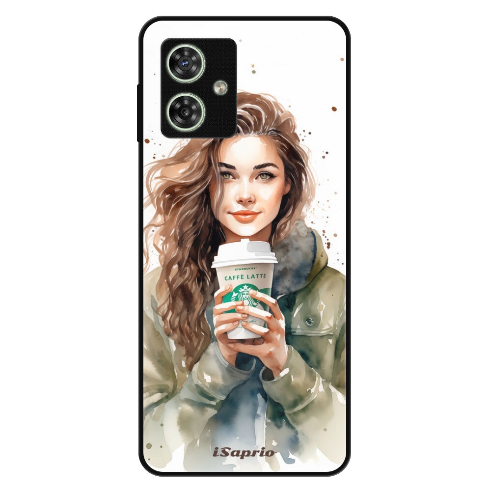 Lesklé puzdro Exclusive iSaprio - Girl With Latte - Motorola Moto G54 5G / G54 5G Power Edition