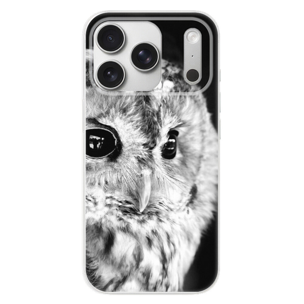 Odolné silikónové puzdro iSaprio - BW Owl - iPhone 17 Pro