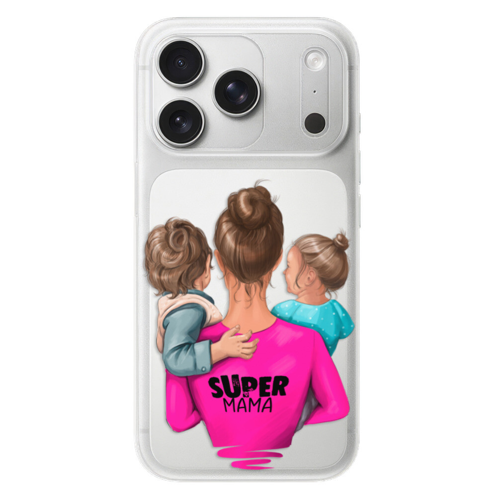 Odolné silikónové puzdro iSaprio - Super Mama - Boy and Girl - iPhone 17 Pro