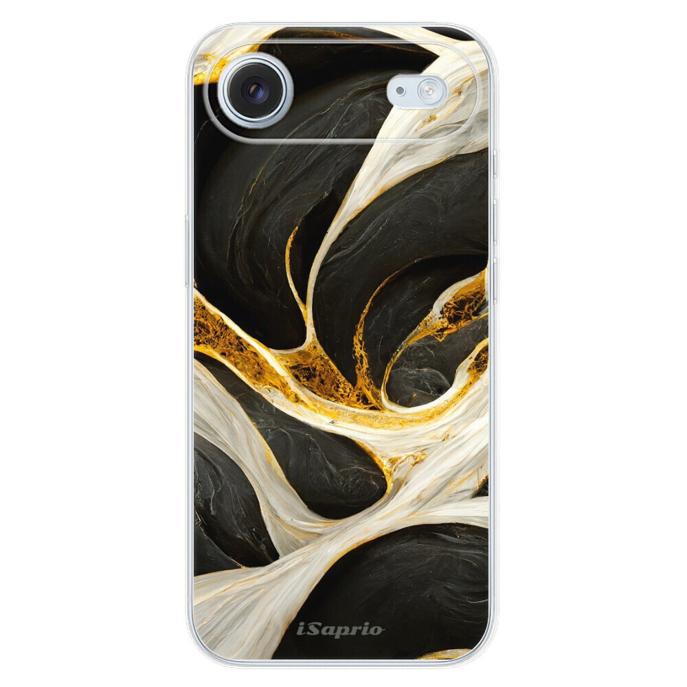Odolné silikónové puzdro iSaprio - Black and Gold - iPhone 17 Air