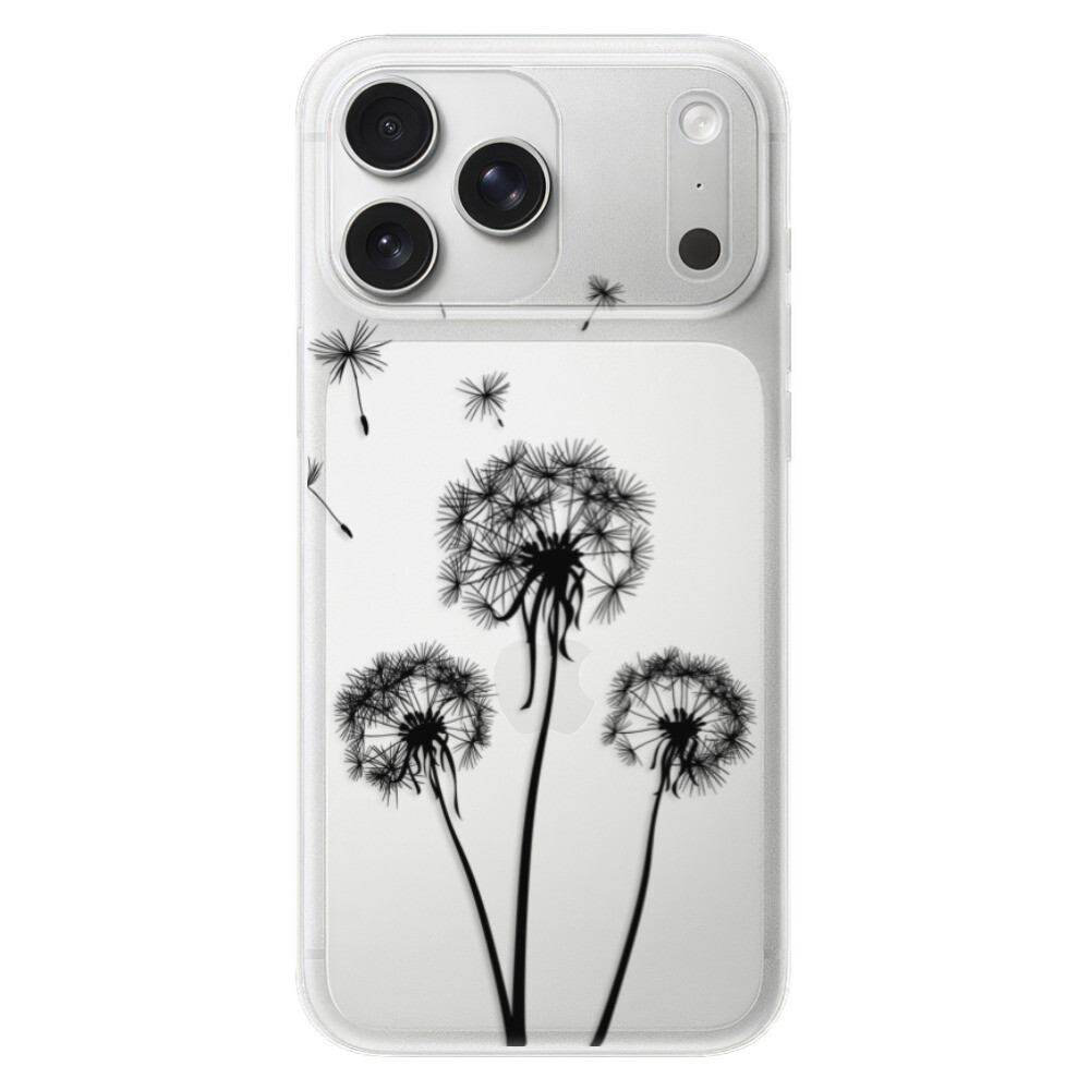 Odolné silikónové puzdro iSaprio - Three Dandelions - black - iPhone 17 Pro Max