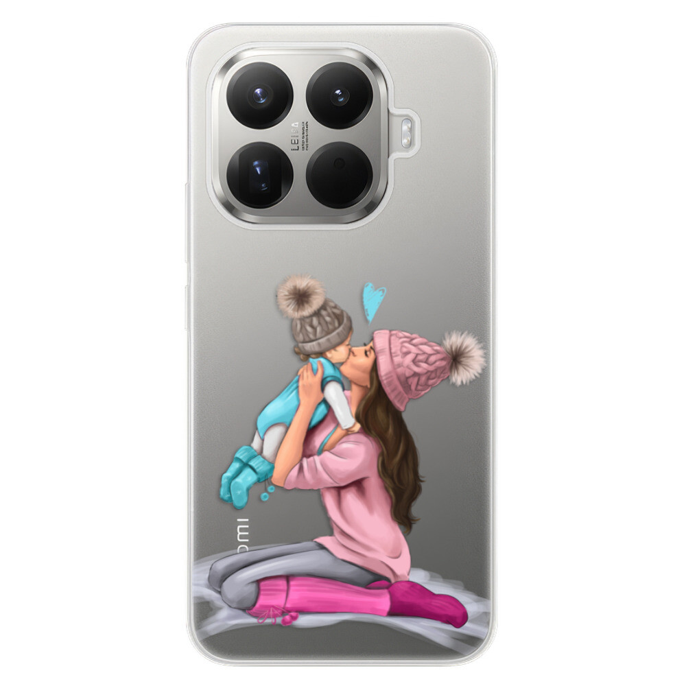 Odolné silikónové puzdro iSaprio - Kissing Mom - Brunette and Boy - Xiaomi 15T Pro