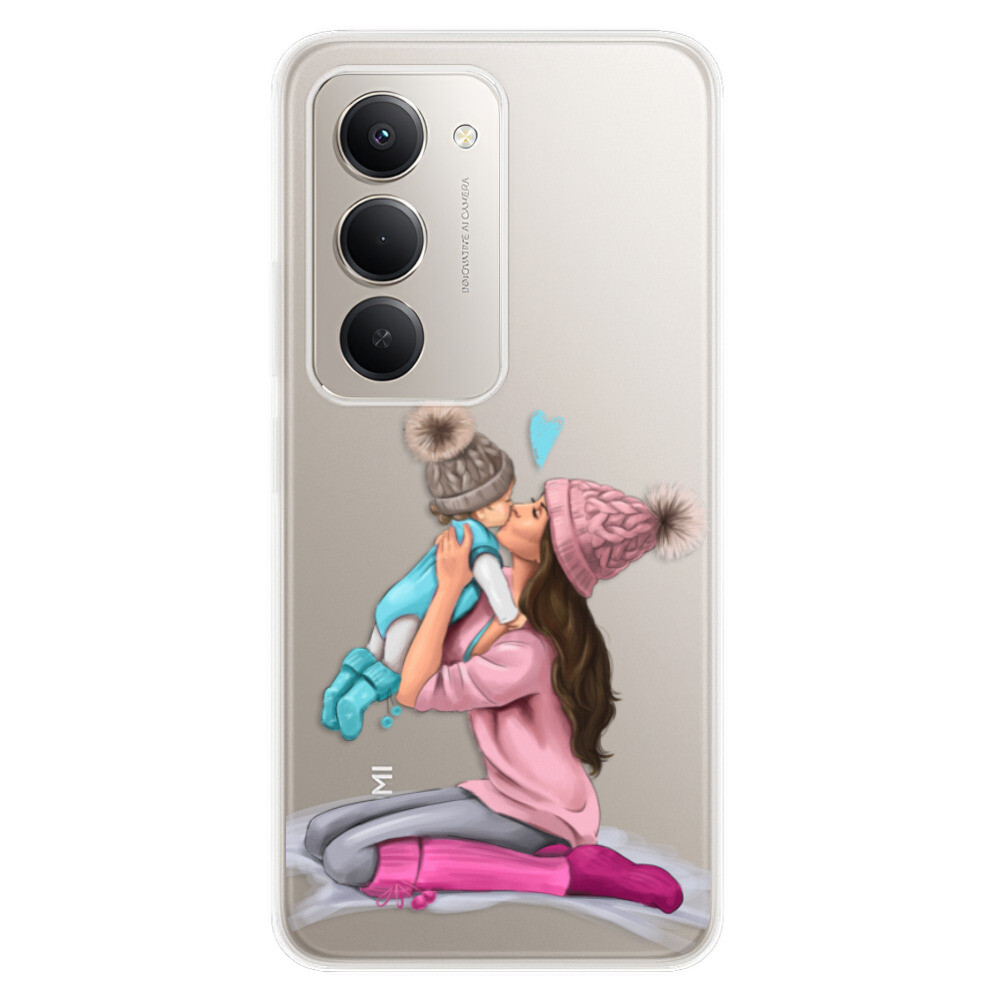 Odolné silikónové puzdro iSaprio - Kissing Mom - Brunette and Boy - Xiaomi Redmi 15