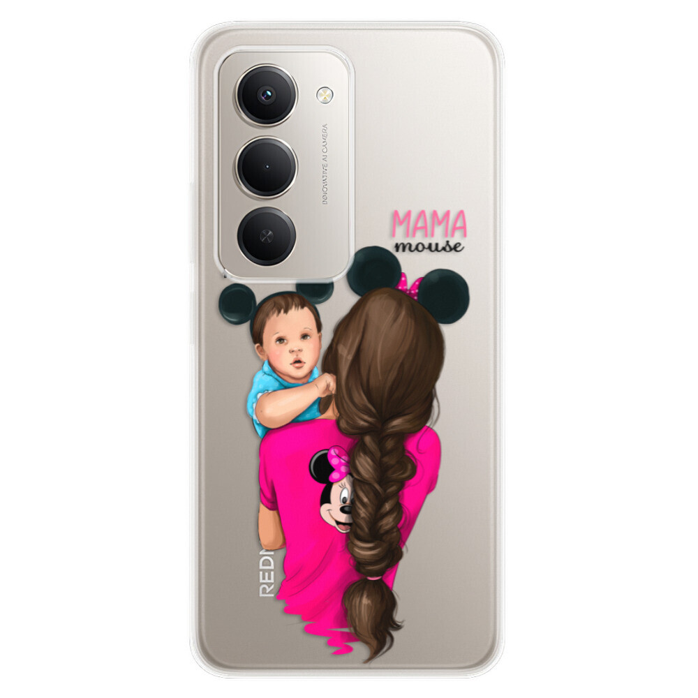 Odolné silikónové puzdro iSaprio - Mama Mouse Brunette and Boy - Xiaomi Redmi 15