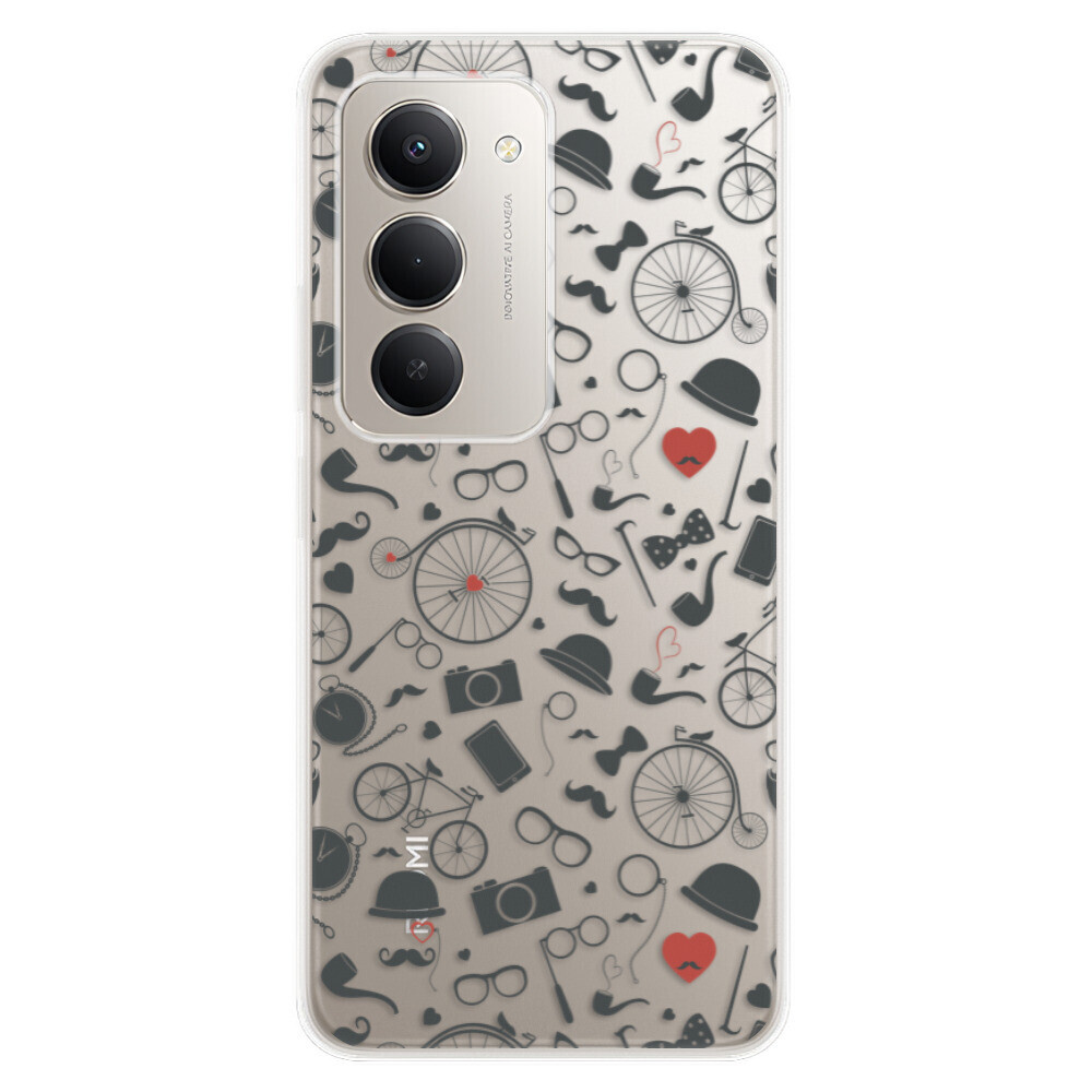 Odolné silikónové puzdro iSaprio - Vintage Pattern 01 - black - Xiaomi Redmi 15
