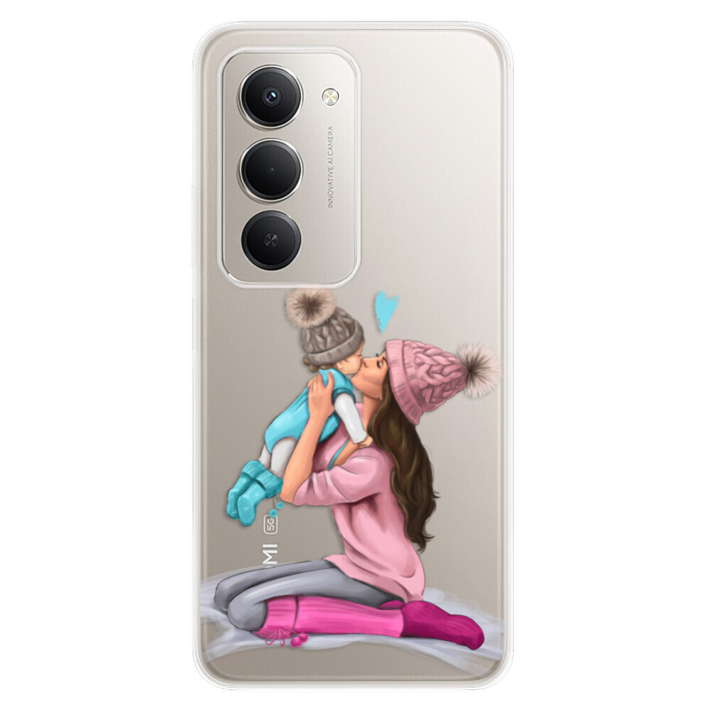 Odolné silikónové puzdro iSaprio - Kissing Mom - Brunette and Boy - Xiaomi Redmi 15 5G