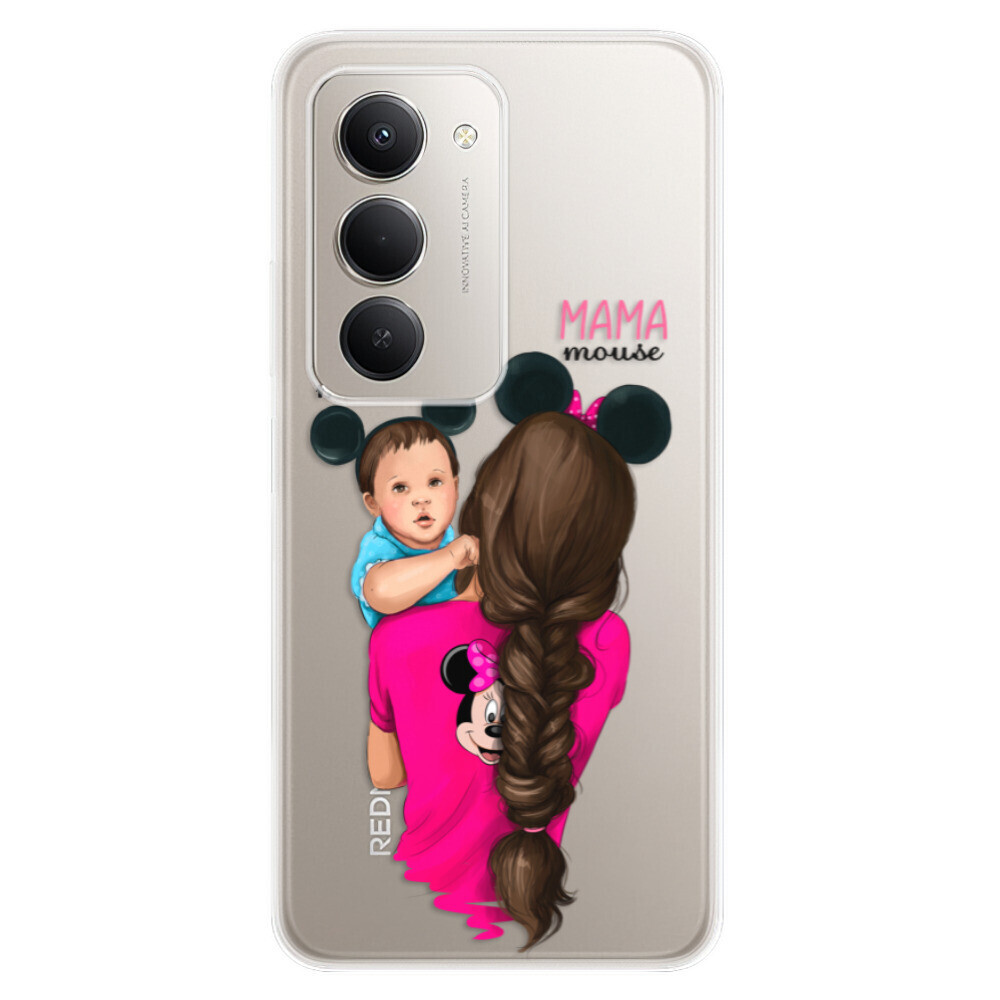 Odolné silikónové puzdro iSaprio - Mama Mouse Brunette and Boy - Xiaomi Redmi 15 5G