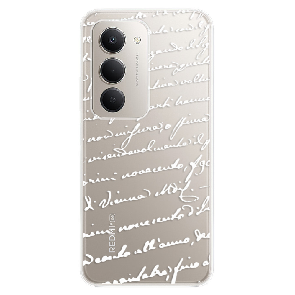 Odolné silikónové puzdro iSaprio - Handwriting 01 - white - Xiaomi Redmi 15 5G