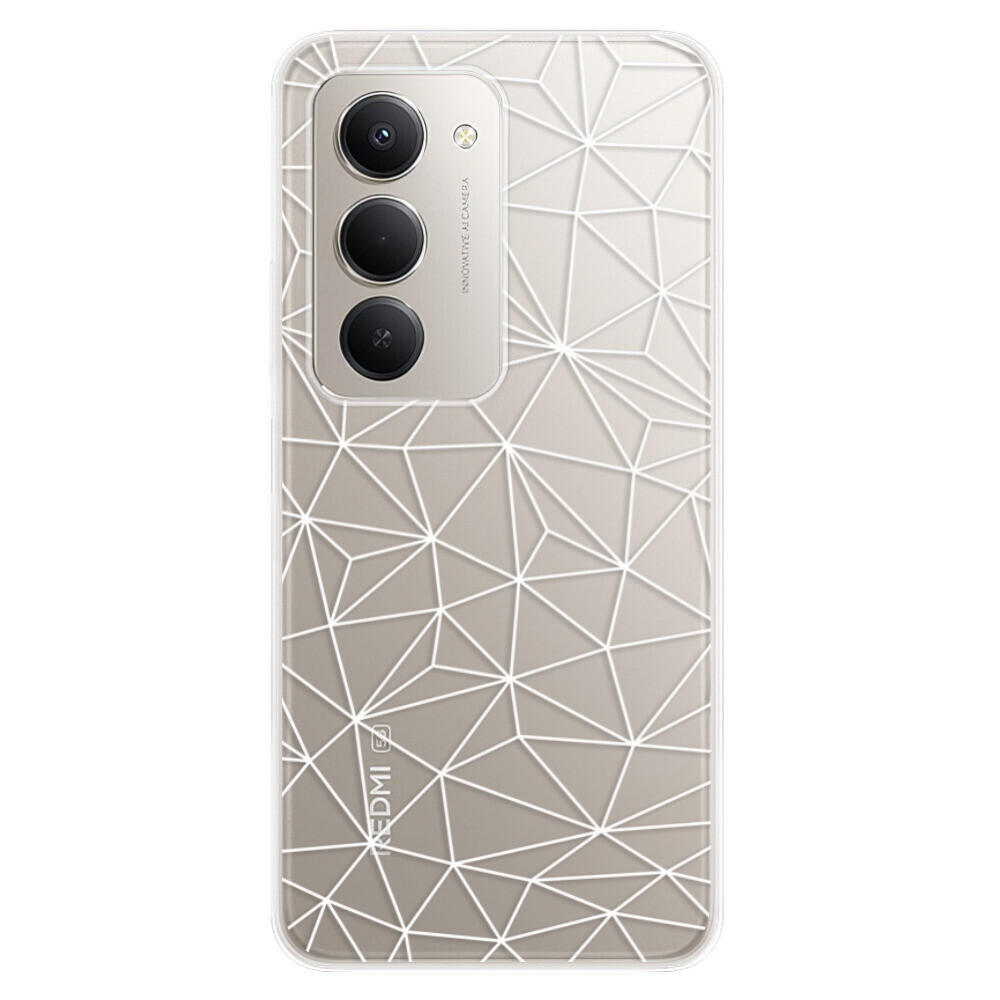Odolné silikónové puzdro iSaprio - Abstract Triangles 03 - white - Xiaomi Redmi 15 5G
