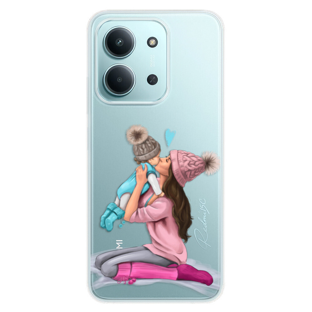 Odolné silikónové puzdro iSaprio - Kissing Mom - Brunette and Boy - Xiaomi Redmi 15C