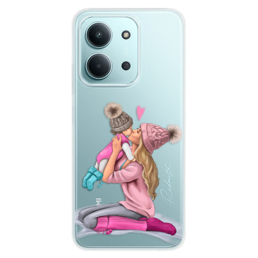 Odolné silikónové puzdro iSaprio - Kissing Mom - Blond and Girl - Xiaomi Redmi 15C