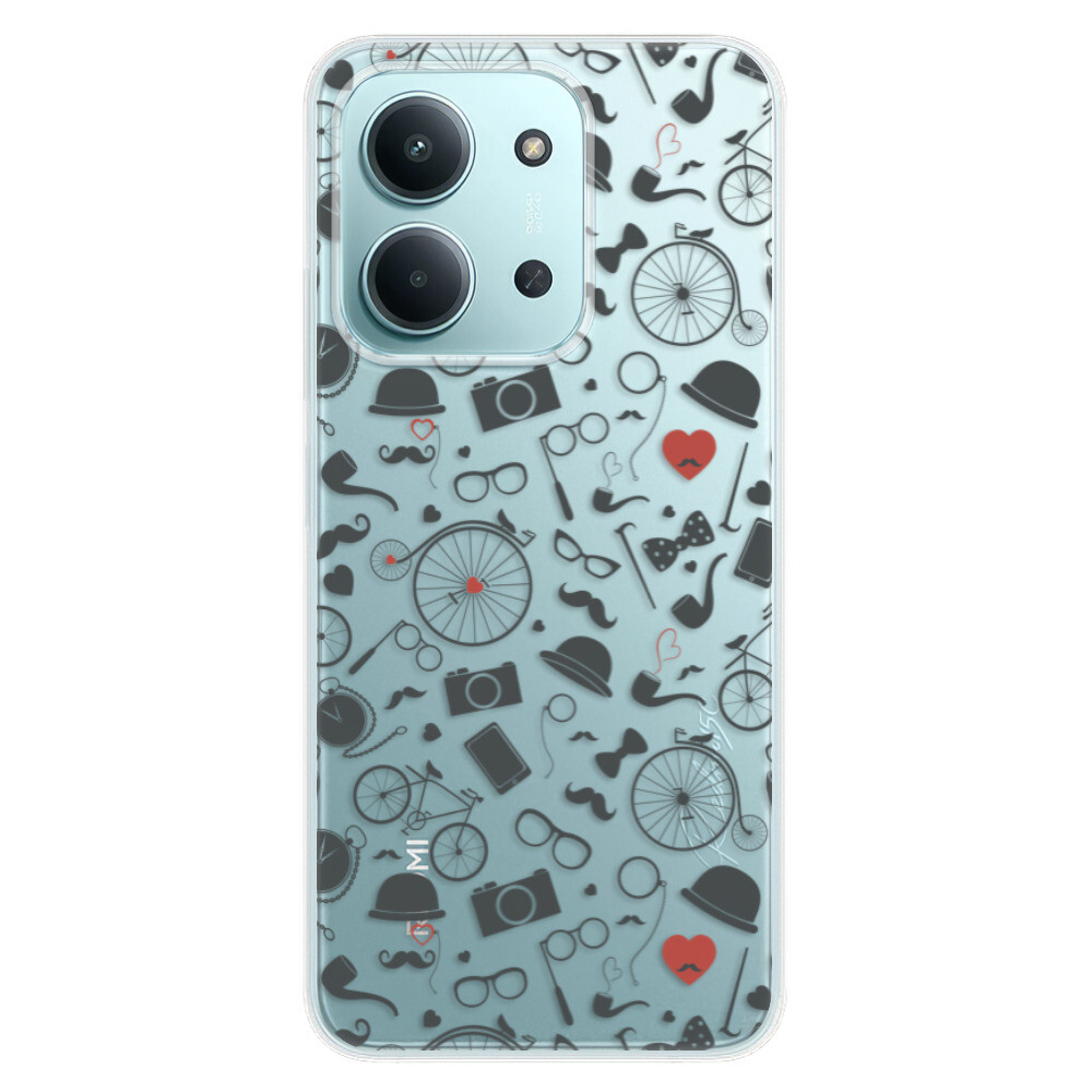 Odolné silikónové puzdro iSaprio - Vintage Pattern 01 - black - Xiaomi Redmi 15C