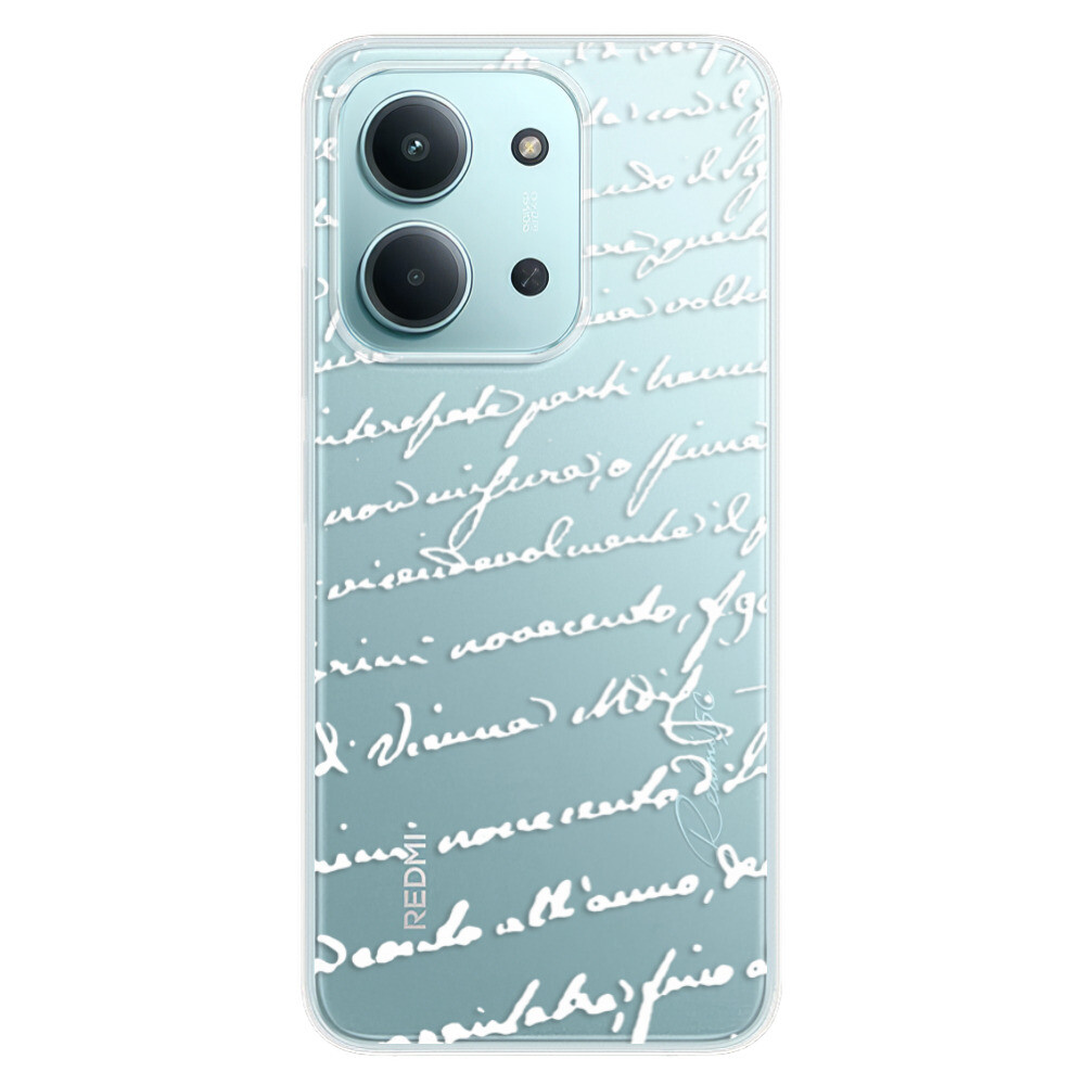 Odolné silikónové puzdro iSaprio - Handwriting 01 - white - Xiaomi Redmi 15C