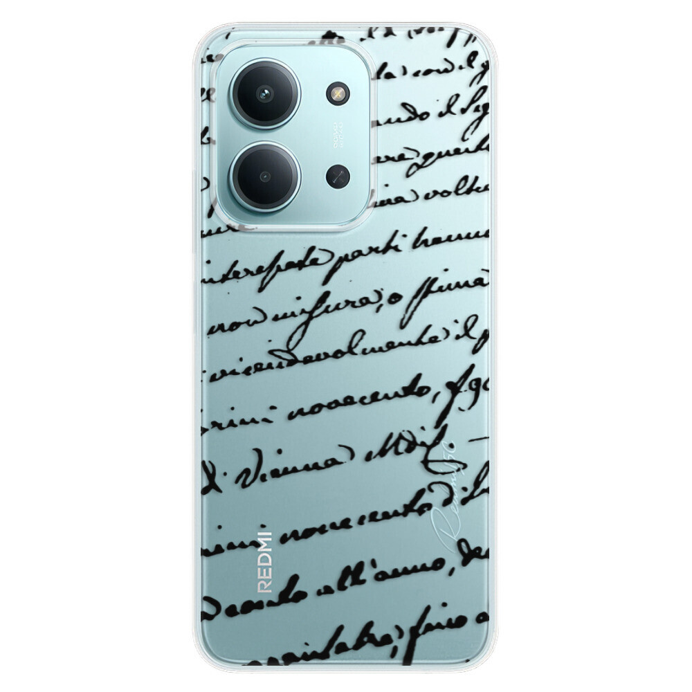 Odolné silikónové puzdro iSaprio - Handwriting 01 - black - Xiaomi Redmi 15C