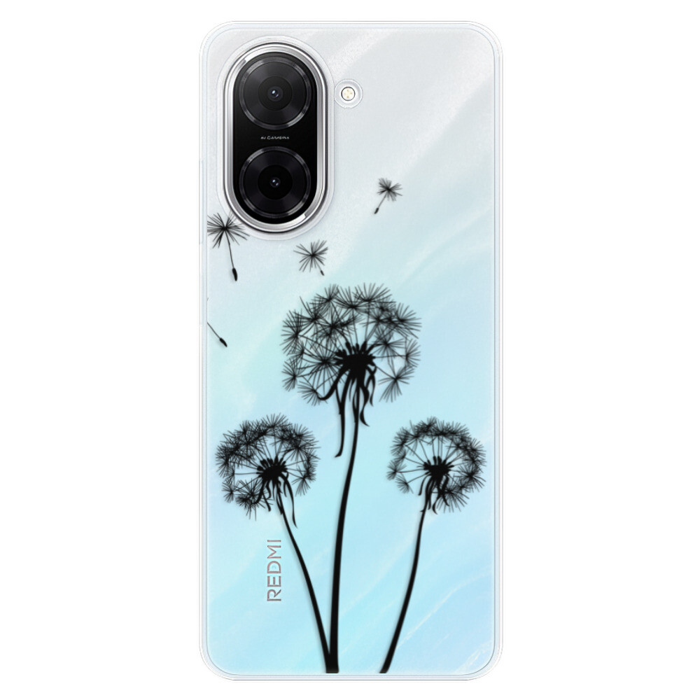 Odolné silikónové puzdro iSaprio - Three Dandelions - black - Xiaomi Redmi A5