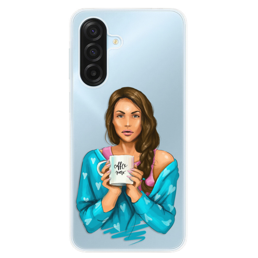 Odolné silikónové puzdro iSaprio - Coffe Now - Brunette - Samsung Galaxy A17 / A17 5G