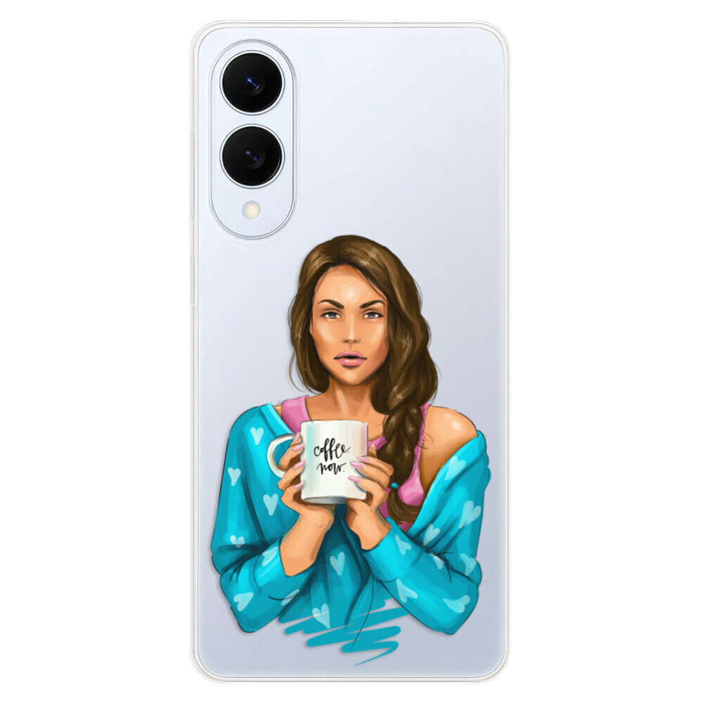 Odolné silikónové puzdro iSaprio - Coffe Now - Brunette - Samsung Galaxy S25 Edge