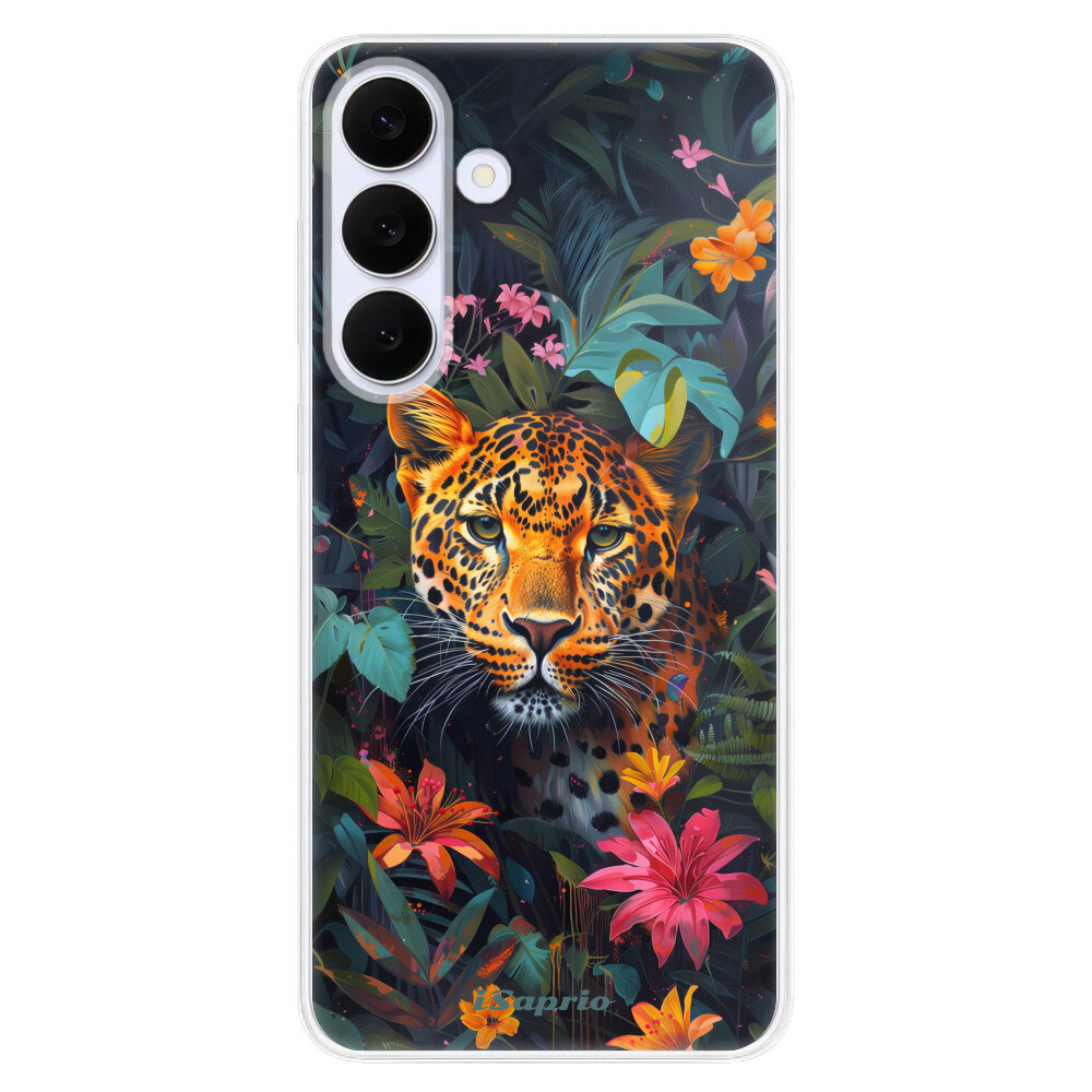 Odolné silikónové puzdro iSaprio - Flower Jaguar - Samsung Galaxy S25 FE