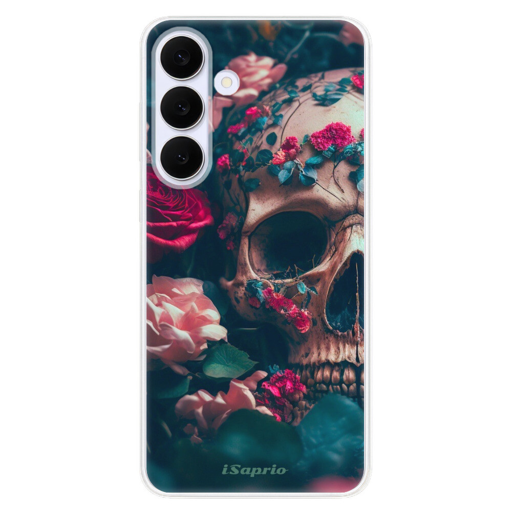 Odolné silikónové puzdro iSaprio - Skull in Roses - Samsung Galaxy S25 FE