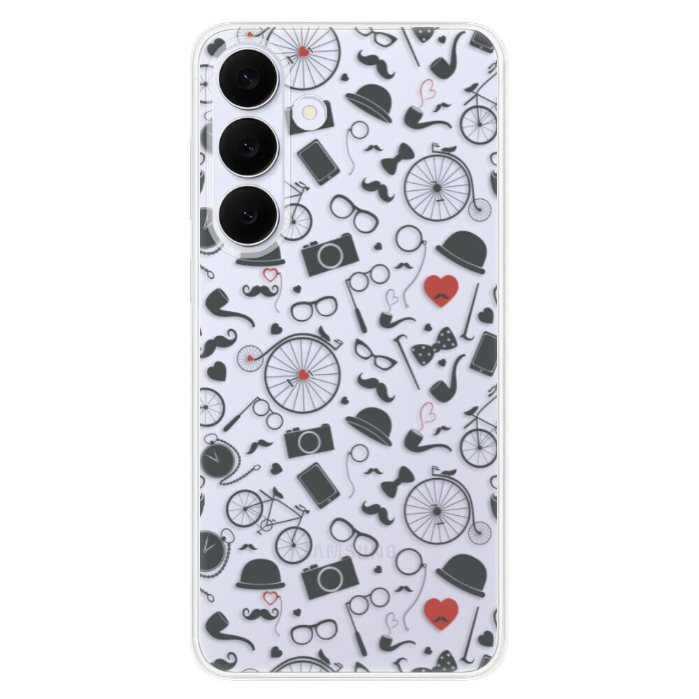 Odolné silikónové puzdro iSaprio - Vintage Pattern 01 - black - Samsung Galaxy S25 FE