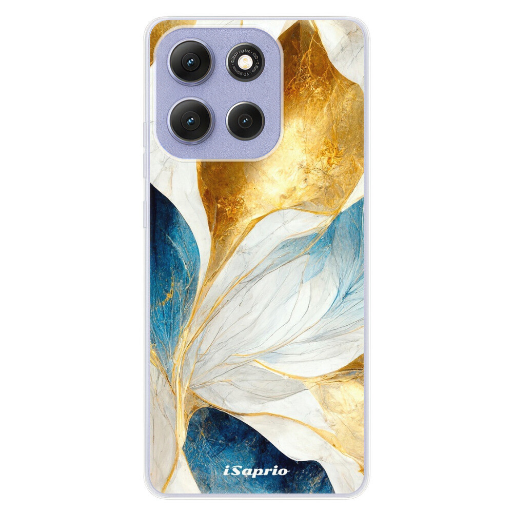Odolné silikónové puzdro iSaprio - Blue Leaves - Motorola Moto G86 5G