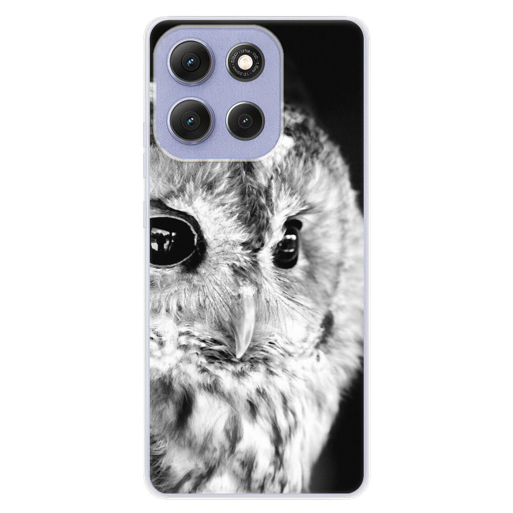 Odolné silikónové puzdro iSaprio - BW Owl - Motorola Moto G86 5G