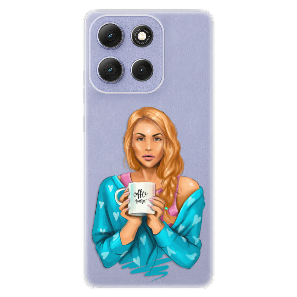 Odolné silikónové puzdro iSaprio - Coffe Now - Redhead - Motorola Moto G86 5G