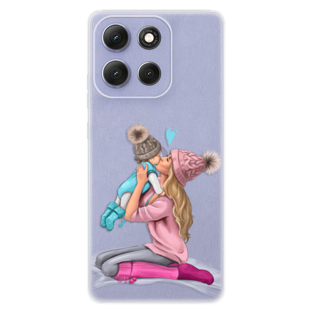 Odolné silikónové puzdro iSaprio - Kissing Mom - Blond and Boy - Motorola Moto G86 5G