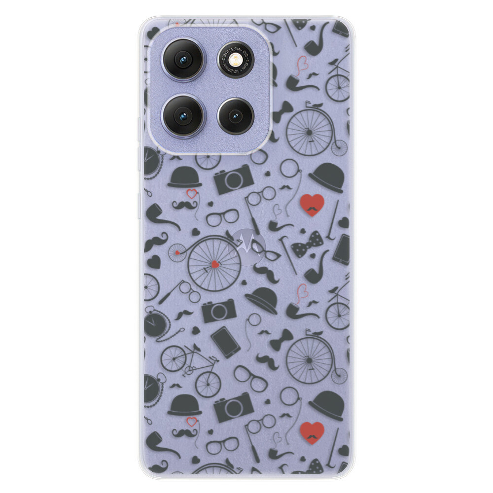 Odolné silikónové puzdro iSaprio - Vintage Pattern 01 - black - Motorola Moto G86 5G