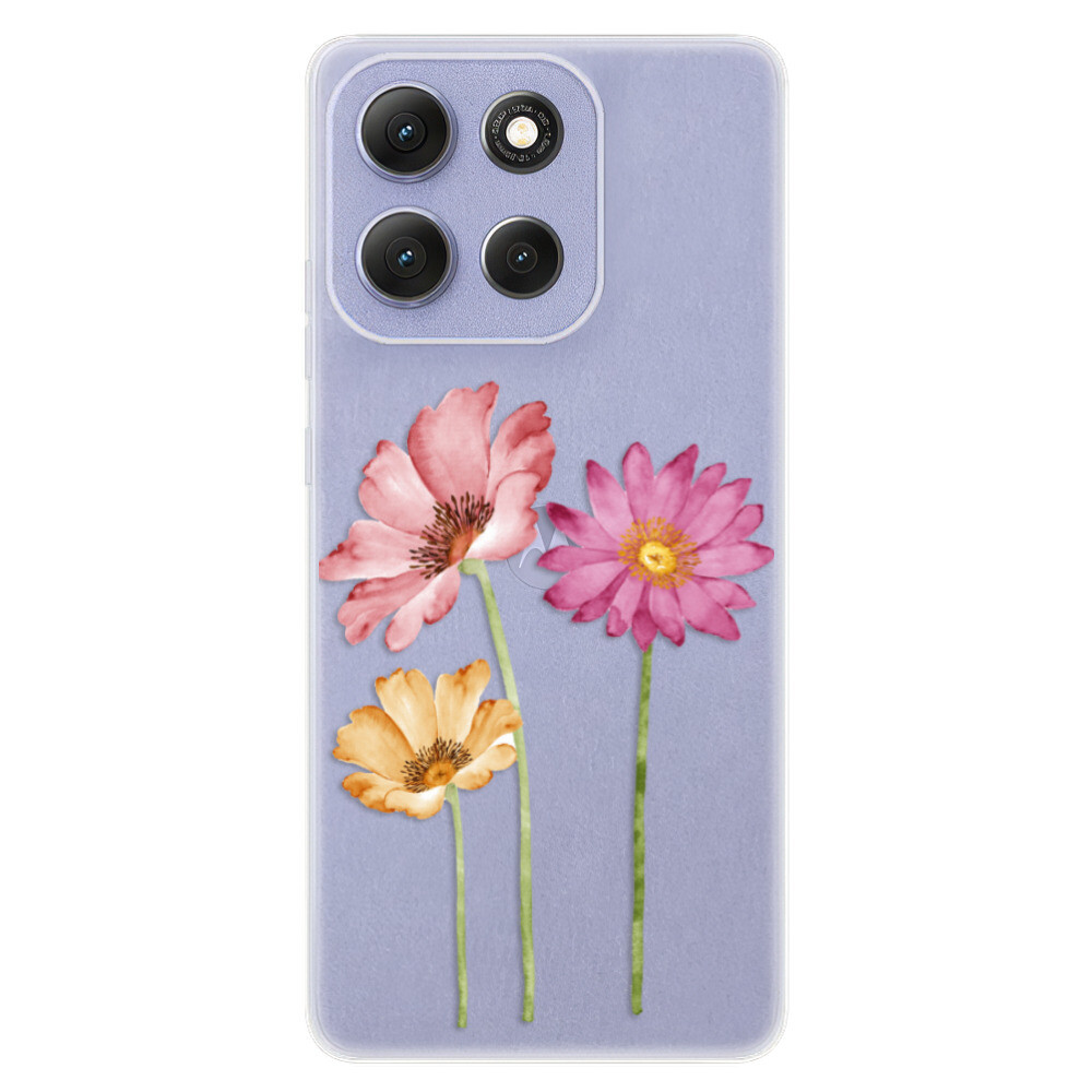 Odolné silikónové puzdro iSaprio - Three Flowers - Motorola Moto G86 5G