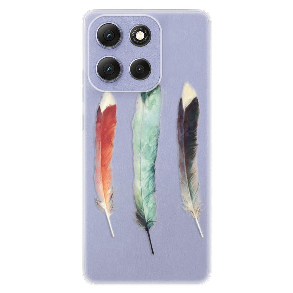 Odolné silikónové puzdro iSaprio - Three Feathers - Motorola Moto G86 5G