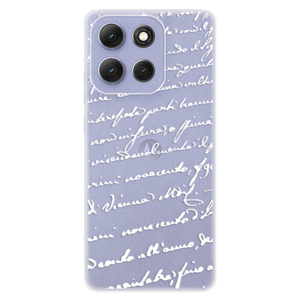 Odolné silikónové puzdro iSaprio - Handwriting 01 - white - Motorola Moto G86 5G