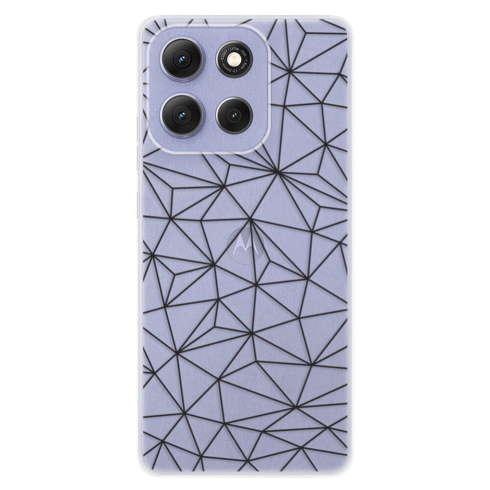 Odolné silikónové puzdro iSaprio - Abstract Triangles 03 - black - Motorola Moto G86 5G