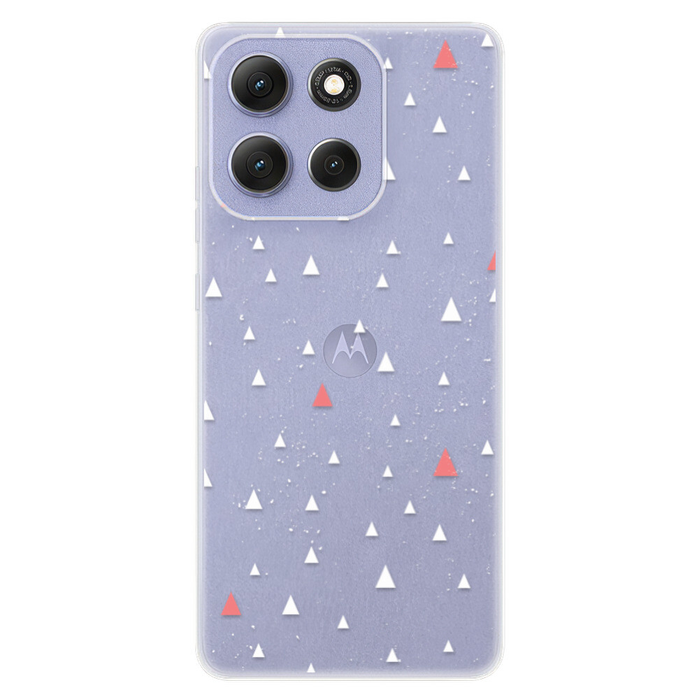Odolné silikónové puzdro iSaprio - Abstract Triangles 02 - white - Motorola Moto G86 5G