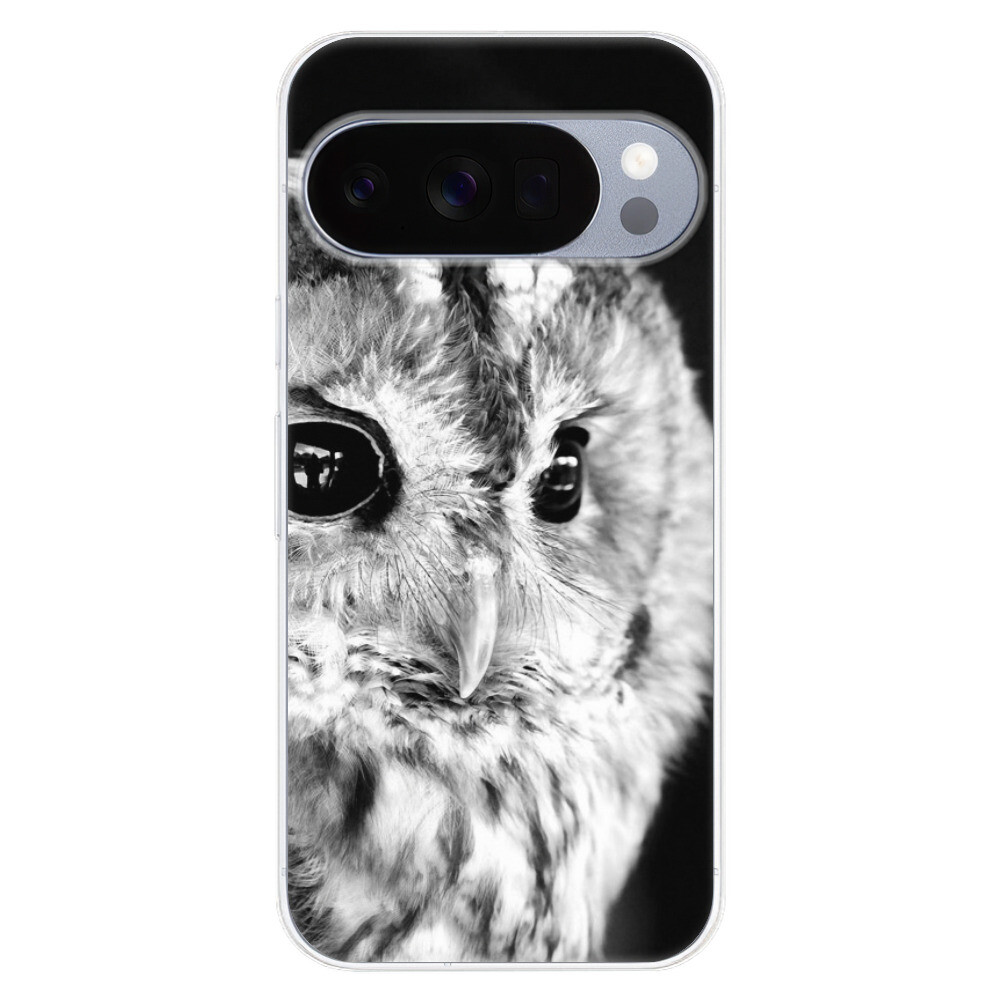 Odolné silikónové puzdro iSaprio - BW Owl - Google Pixel 10 / 10 Pro