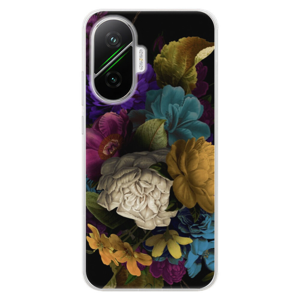 Odolné silikónové puzdro iSaprio - Dark Flowers - Poco F7