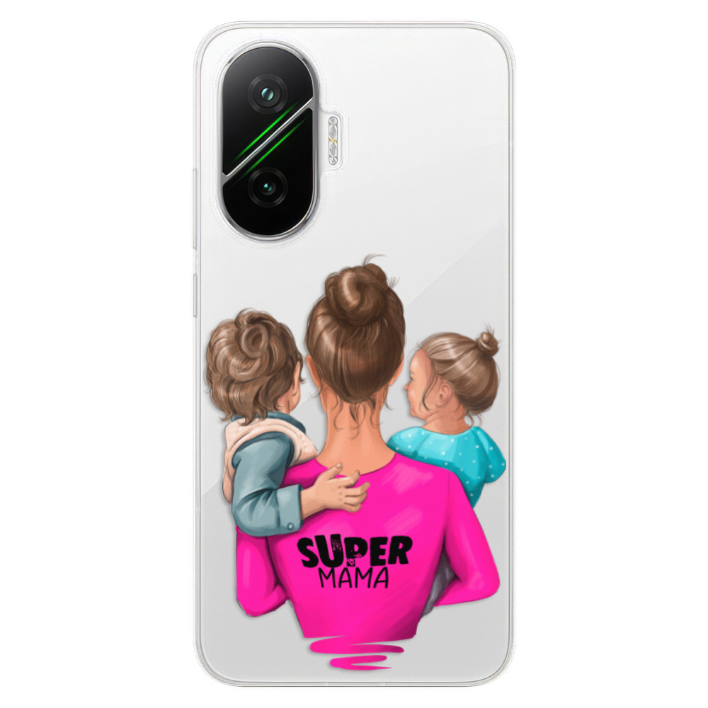 Odolné silikónové puzdro iSaprio - Super Mama - Boy and Girl - Poco F7