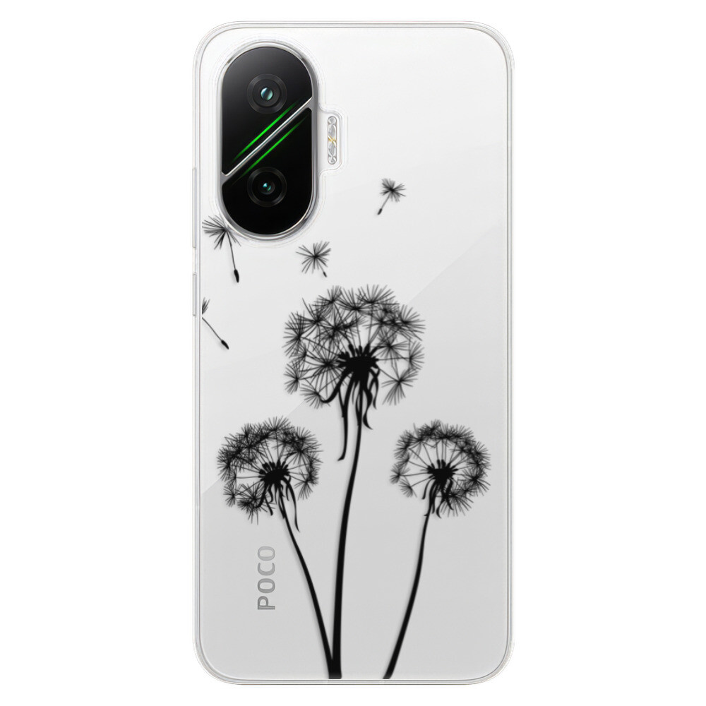 Odolné silikónové puzdro iSaprio - Three Dandelions - black - Poco F7