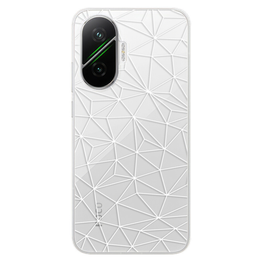 Odolné silikónové puzdro iSaprio - Abstract Triangles 03 - white - Poco F7