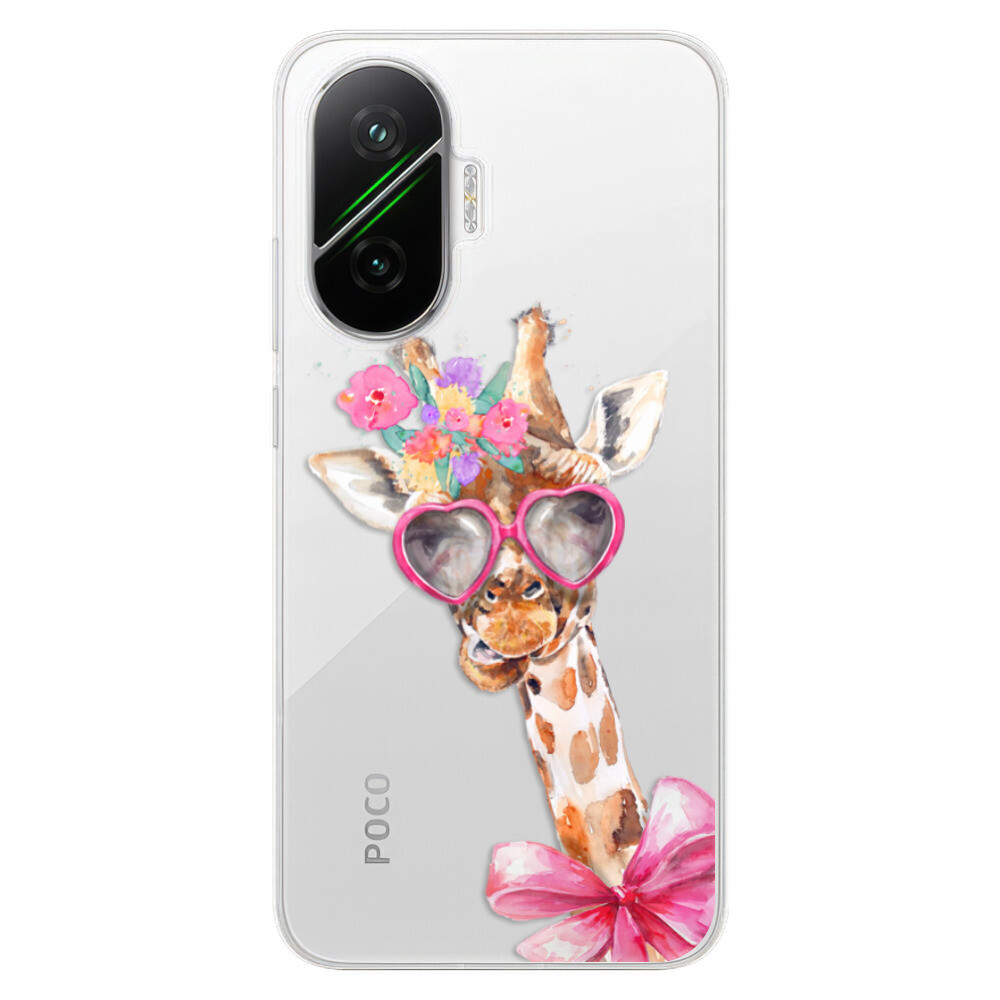 Odolné silikónové puzdro iSaprio - Lady Giraffe - Poco F7