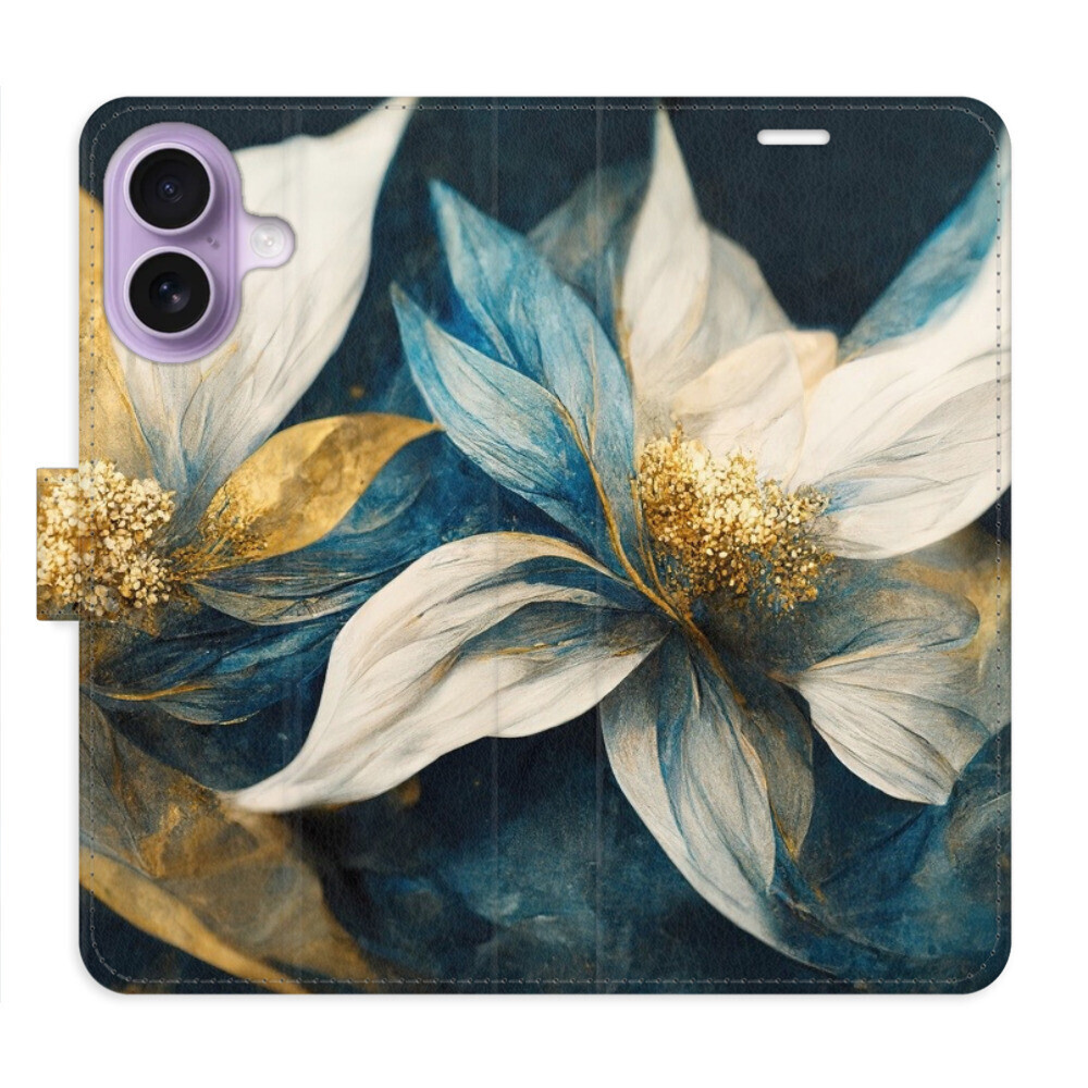 Flipové puzdro iSaprio - Gold Flowers - iPhone 17