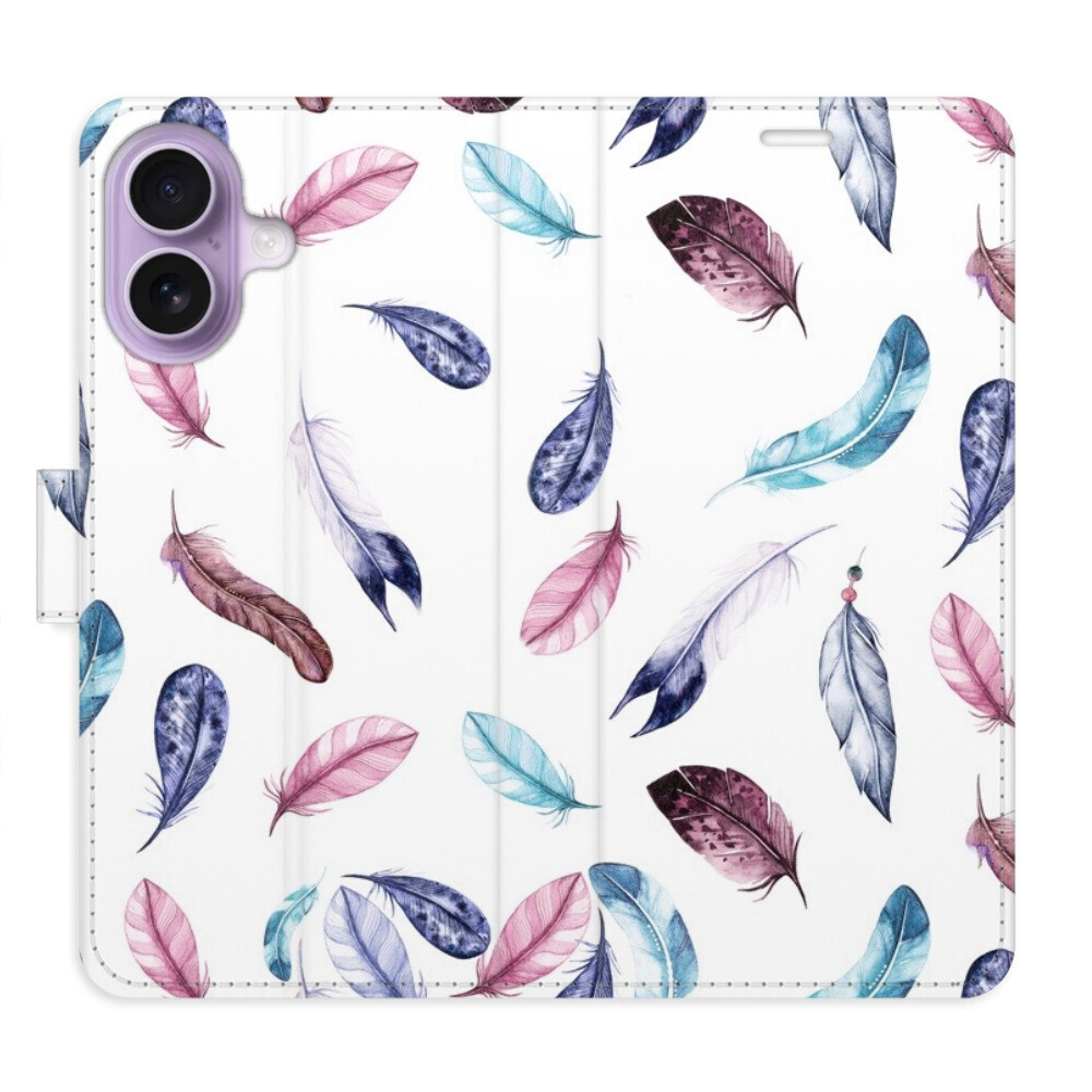 Flipové puzdro iSaprio - Colorful Feathers - iPhone 17