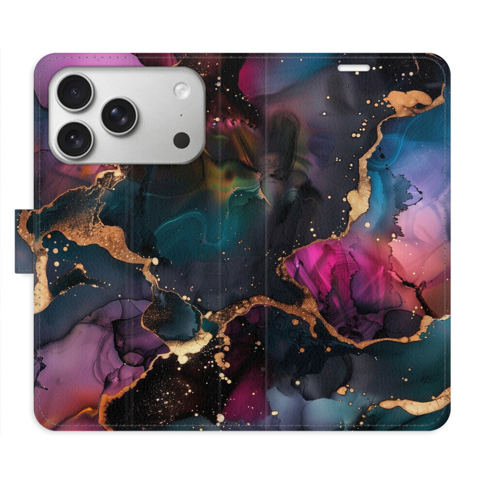 Flipové puzdro iSaprio - Dark Marble - iPhone 17 Pro