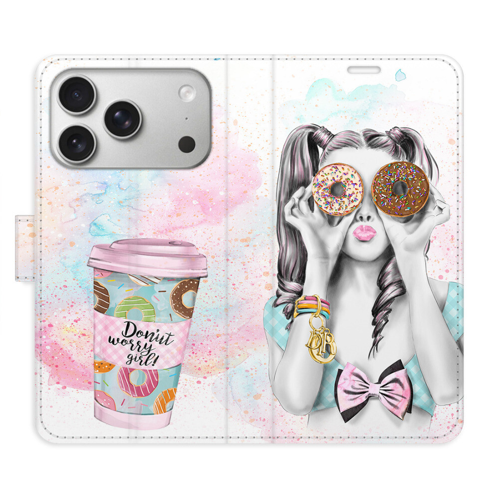 Flipové puzdro iSaprio - Donut Worry Girl - iPhone 17 Pro