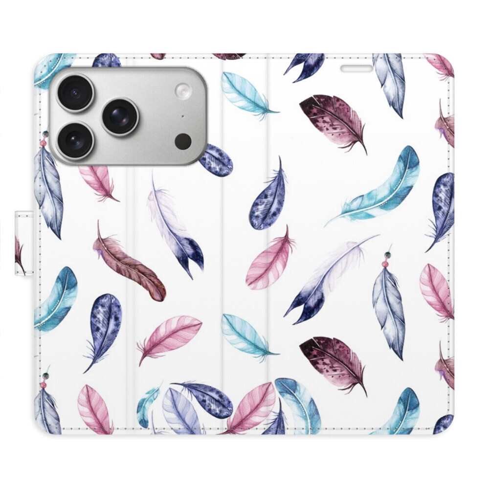 Flipové puzdro iSaprio - Colorful Feathers - iPhone 17 Pro