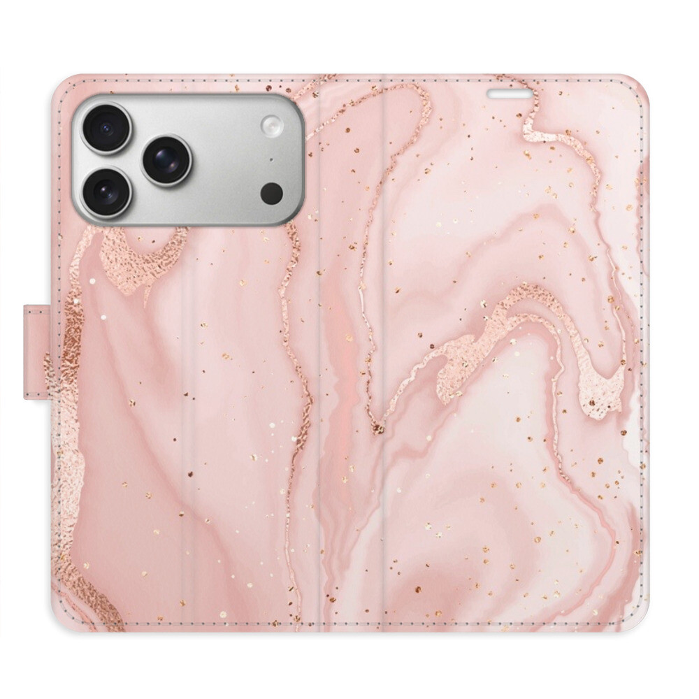 Flipové puzdro iSaprio - RoseGold Marble - iPhone 17 Pro Max