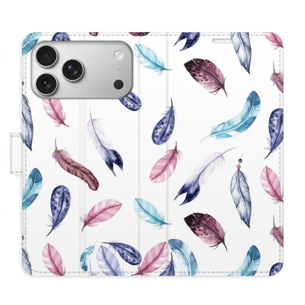 Flipové puzdro iSaprio - Colorful Feathers - iPhone 17 Pro Max