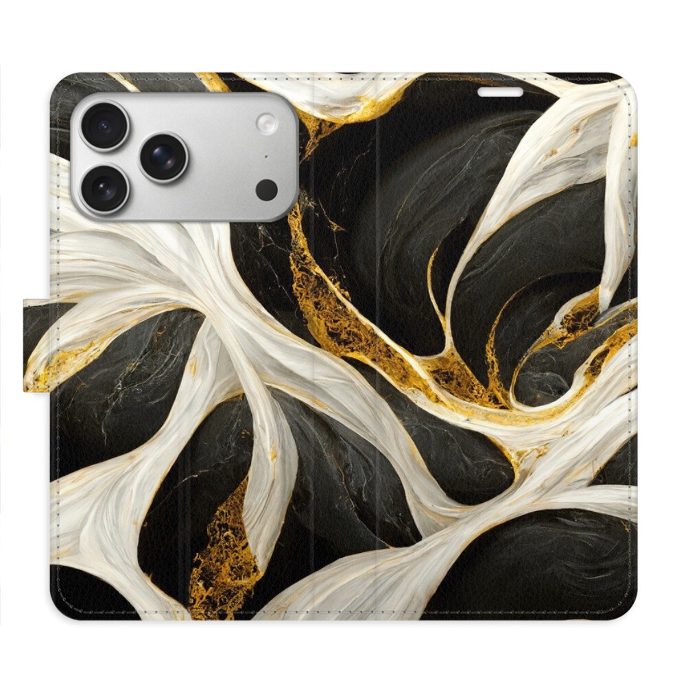 Flipové puzdro iSaprio - BlackGold Marble - iPhone 17 Pro Max