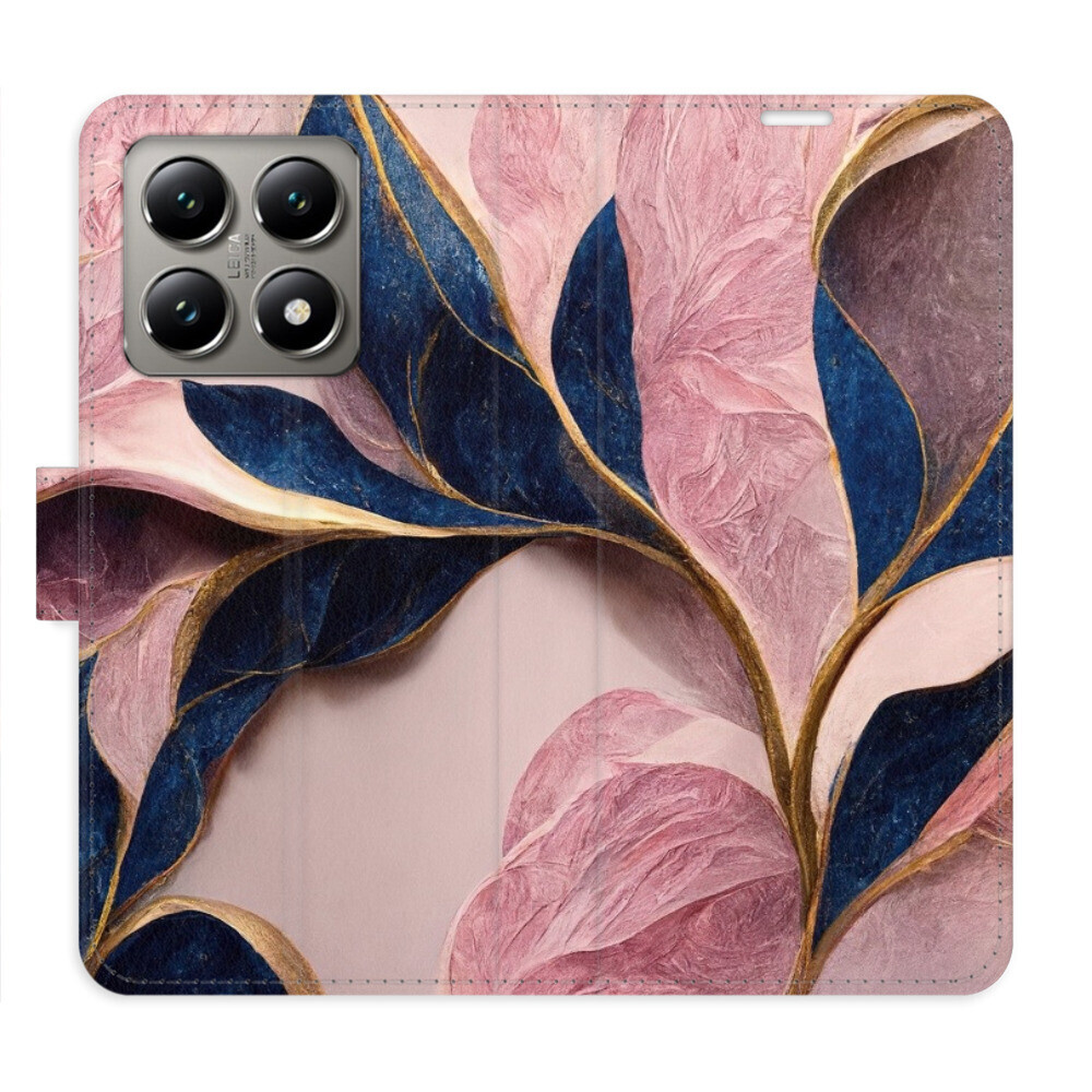 Flipové puzdro iSaprio - Pink Leaves - Xiaomi 14T