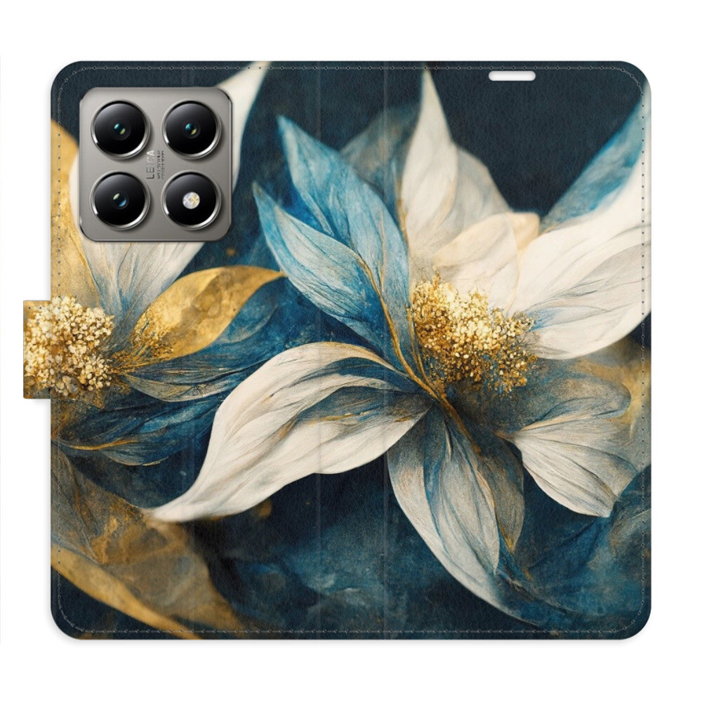 Flipové puzdro iSaprio - Gold Flowers - Xiaomi 14T